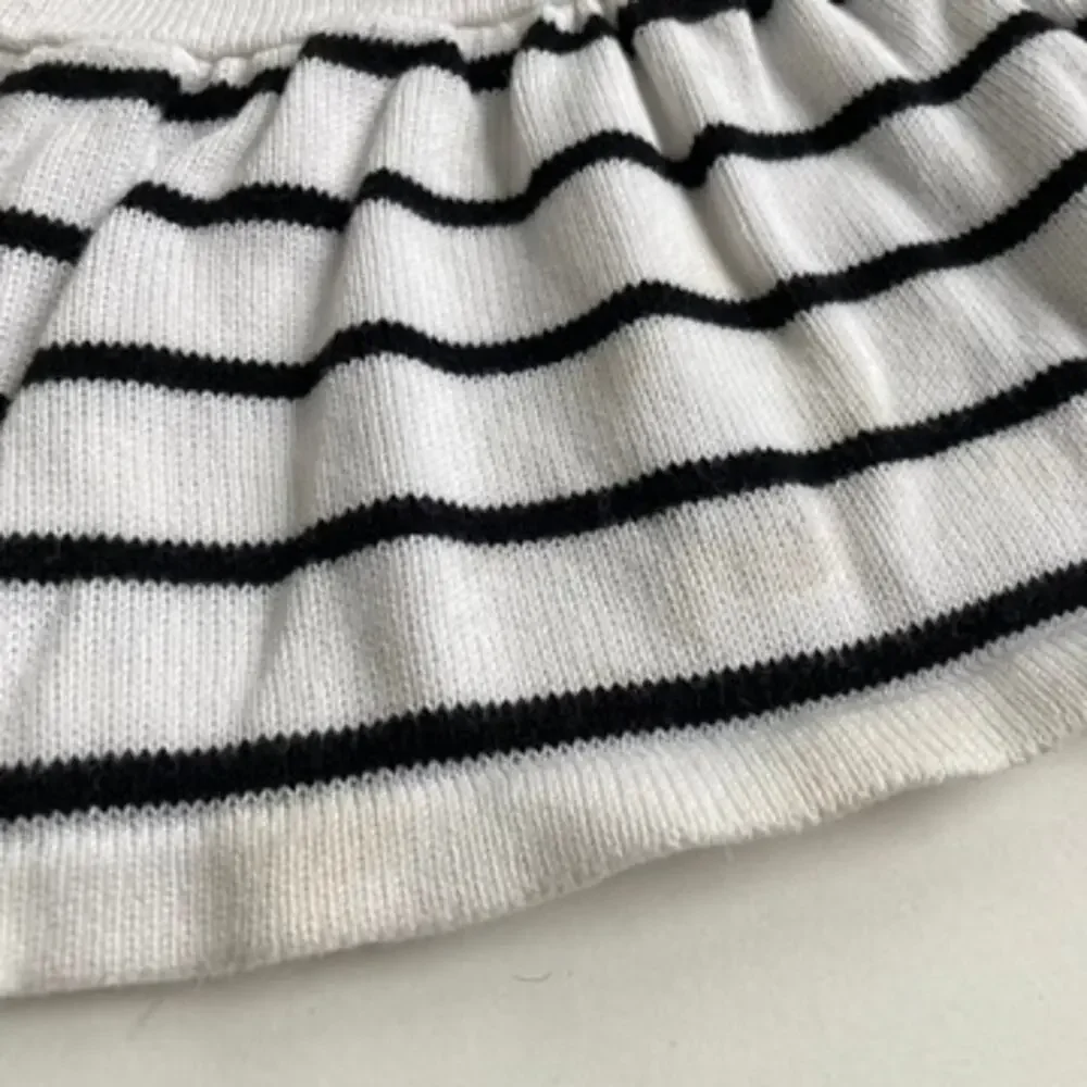 Janie and Jack Short Sleeve Sweater Dress - Black White - 12-18M